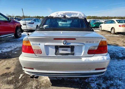 2001 BMW 330 Ci из США, поврежденный, VIN WBABS53471JU80271